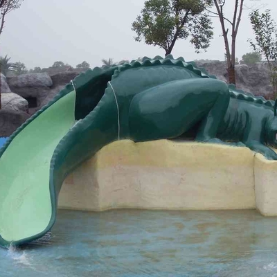 Kleines Fiberglas-Wasser-Pool schiebt für Kinder, Wasser-Park-Ausrüstungs-Krokodil-Dia