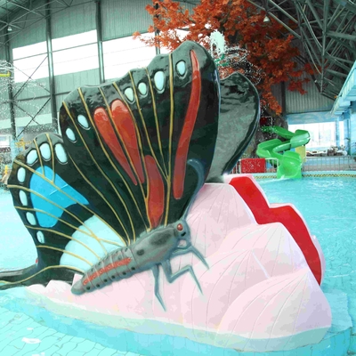 Innenwasser-Spielplatzgeräte-Kinderwasser-Pool schiebt Schmetterlings-Fiberglas