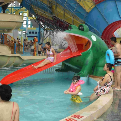 Frosch geformtes Wasser-Pool schiebt, Aqua-Park-Fiberglas-Dia-Wasser-Spiel-Spiele für Wasserpark