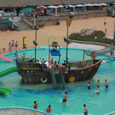 Fiberglas-Aqua-Spiel-Wasser-Park-Ausrüstung, Piraten-Schiff scherzt Wasserrutsche