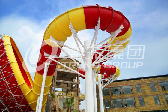 Kundengebundene Superplattform-Höhe der tornado-Fiberglas-Wasserrutsche-14.6m für themenorientierten Wasser-Park