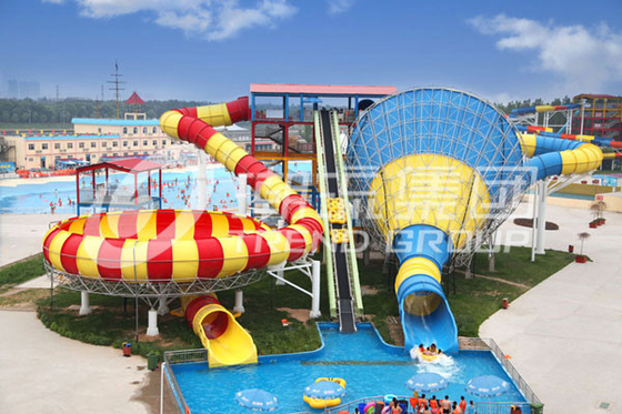 Kundengebundene Superplattform-Höhe der tornado-Fiberglas-Wasserrutsche-14.6m für themenorientierten Wasser-Park