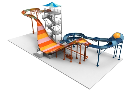Magische Fliegen-Decken-Fiberglas-Wasserrutsche-Plattform 20m für Freizeitpark-Projekt