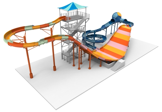 Magische Fliegen-Decken-Fiberglas-Wasserrutsche-Plattform 20m für Freizeitpark-Projekt