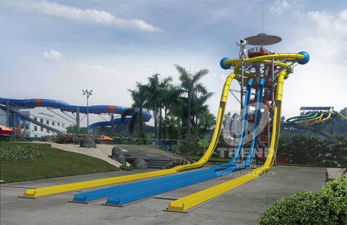 Einfache Installations-Fiberglas-Wasserrutsche-Raum-Schüssel-Wasserrutsche für Wasser-Park