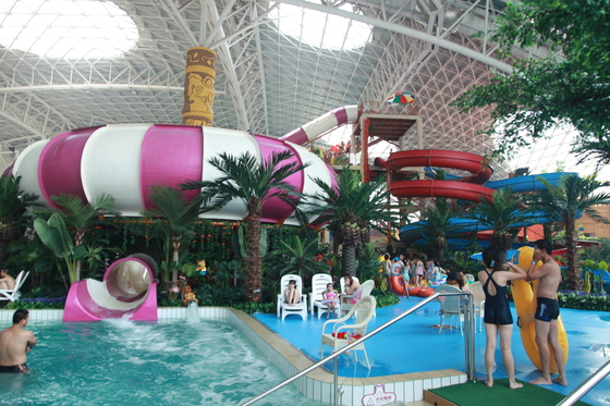 Raum-Schüssel-Wasserrutsche-Spiele, Fiberglas-Pool schiebt 30mx72m Bodenfläche