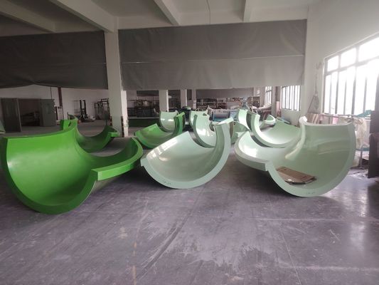 FRP Custom Water Slides Toboggan 6 People Fiberglass Family Slide Aqua Park Equipment Factory