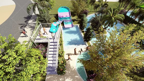 Safe Customized Hotel Resort Aqua Water Park Conceptual Design For Amusement Park
