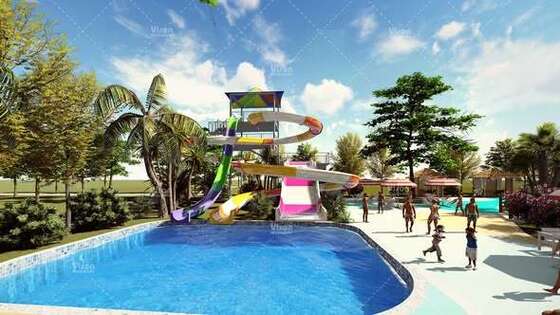 Fünf-Sterne-Hotel Resort Toboggan Glasfaser Wasserrutsche mit 21m*15m*8m Größe für Vergnügungsparks