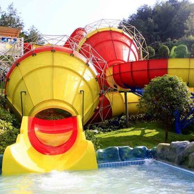 VISON Tantrum Valley 14,6m Hochleistungs-UV-stabilisierte Glasfaser-Wasserrutsche für Wasserparks