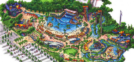 Begriffsentwurf Waterpark, Wasser-Parks entwerfen,/kundengebundene Wasser-Park