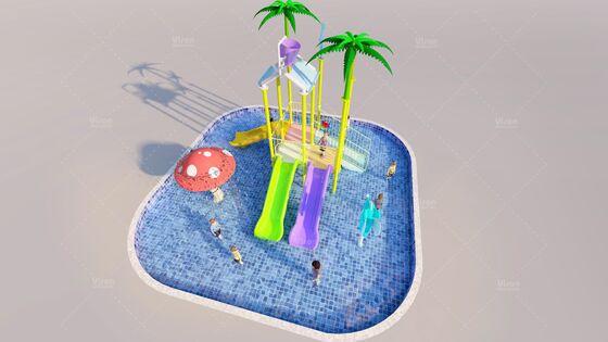 Outdoor-Wasserspielplatz für langlebige Kinder mit nicht-giftigen, BPA-freien Materialien, leichtgewichtigem Klappdesign und 11,5*12,5*6,5 m Größe für den Familienunterhalt