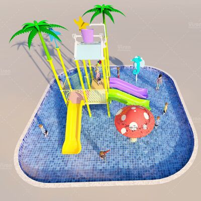 6.3m*6.3m*4.5m Ozean-Stil-Themen-Aqua-Spielplatz mit 12-Monats-Garantie für nasse Spielfläche