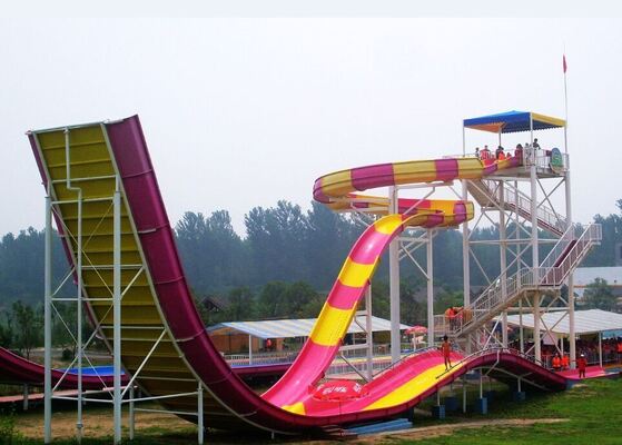 2-Personen-U-Turn-Wasserrutsche mit 13m Wandfahrt Thrill, 480 Fahrer/Stunde Kapazität und 21×58m Kompakt Fußabdruck