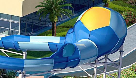 Mini Cyclone Ball Slide with Ball-Shaped Cyclone Chamber and Low Platform for Safe Independent Riding - All-Fiberglass FRP Construction