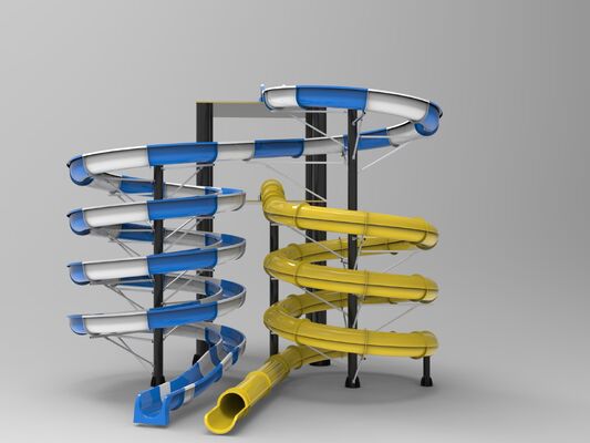 Mehrspurige kundenspezifische Spiralwasserrutsche für Wasserparks - SGS-geprüfter Hersteller