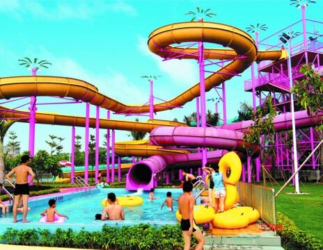 Mehrspurige kundenspezifische Spiralwasserrutsche für Wasserparks - SGS-geprüfter Hersteller