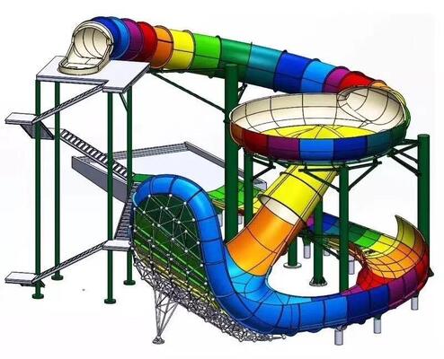 18m hohe Glasfaser-Sky-Pit-Rutsche mit 12m Super Bowl und 4-Personen-Raft-Thrill-Ride