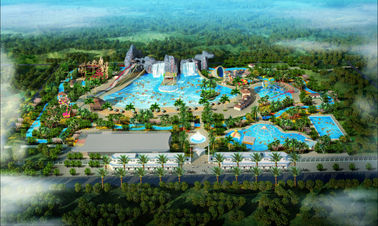 Neigen Sie Thermalquelle Waterpark-Projekt, Fiberglas-Wasser-Park-Ausrüstung/kundengebundenes Aqua-Park-Projekt
