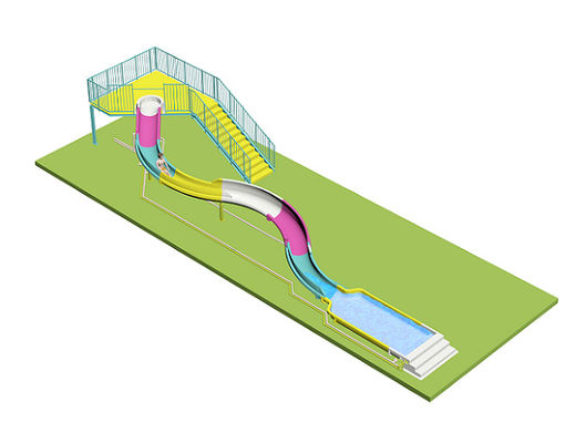 Spirale Wasserrutschen für Kinder aus Glasfaser