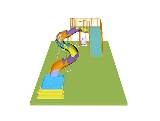 Spirale Wasserrutschen für Kinder aus Glasfaser